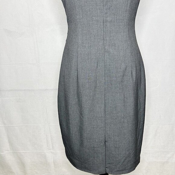 Calvin Klein Women’s Sleeveless Fitted Grey Pleated Design Dress Size 6 Stretch - Picture 9 of 9